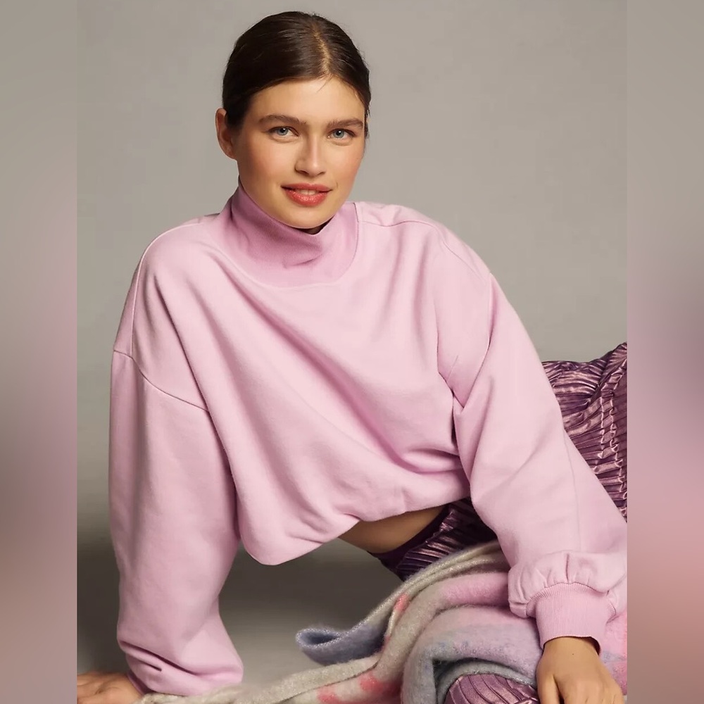 Anthropologie Pilcro Funnel-Neck Bubble-Hem Pullover